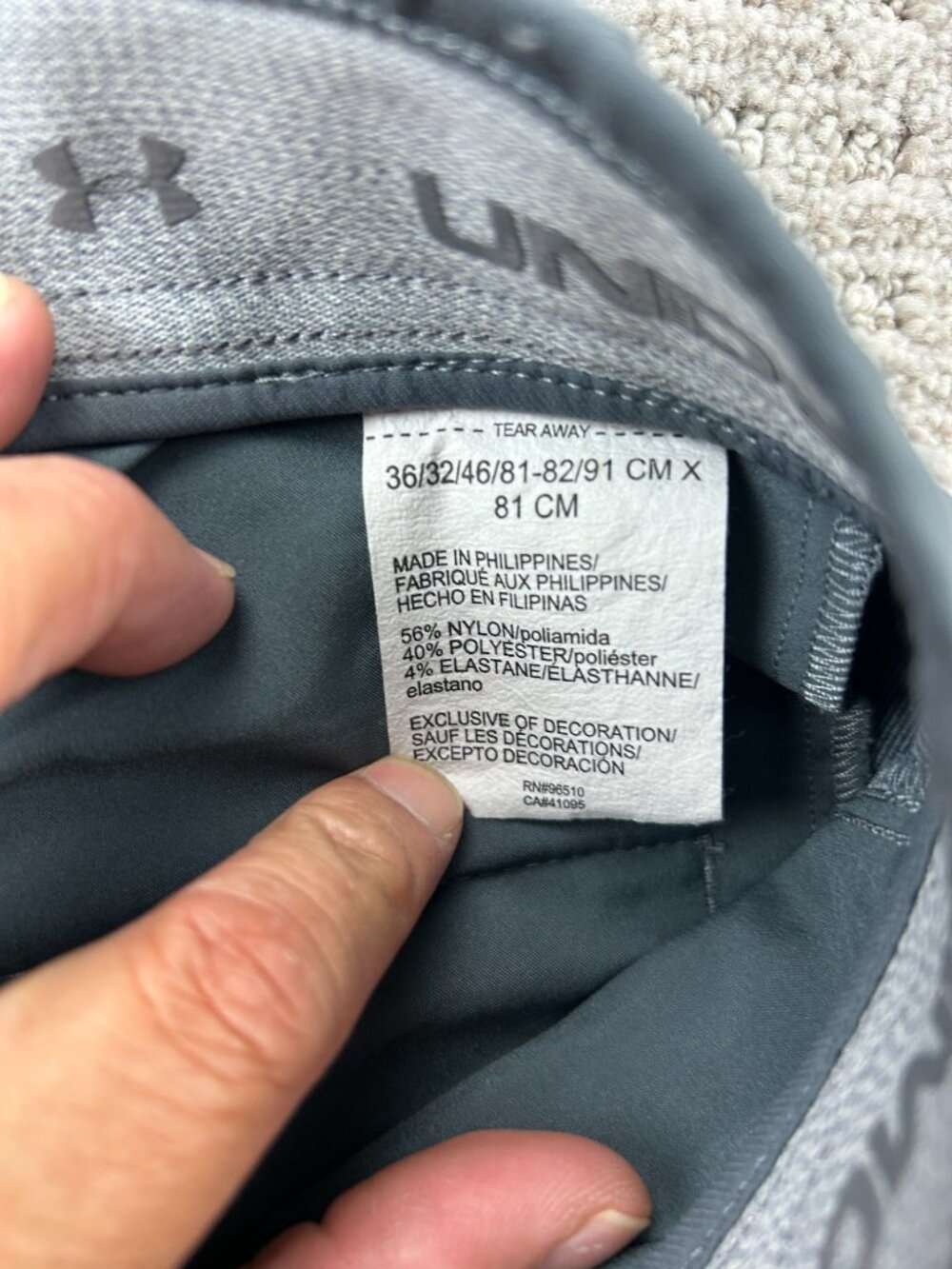 Under ARMOUR Activewear Pants Men 36 / 32 Gray Outdoor Sporty - Picture 3 of 13